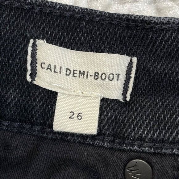Madewell Cali Demi-Boot Jean Black Raw Hem - Picture 5 of 9